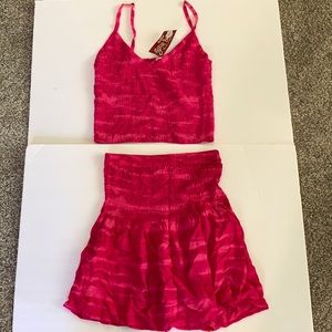 Gone South Girls 2 piece skirt top medium M pink New outfit NWT Beautiful